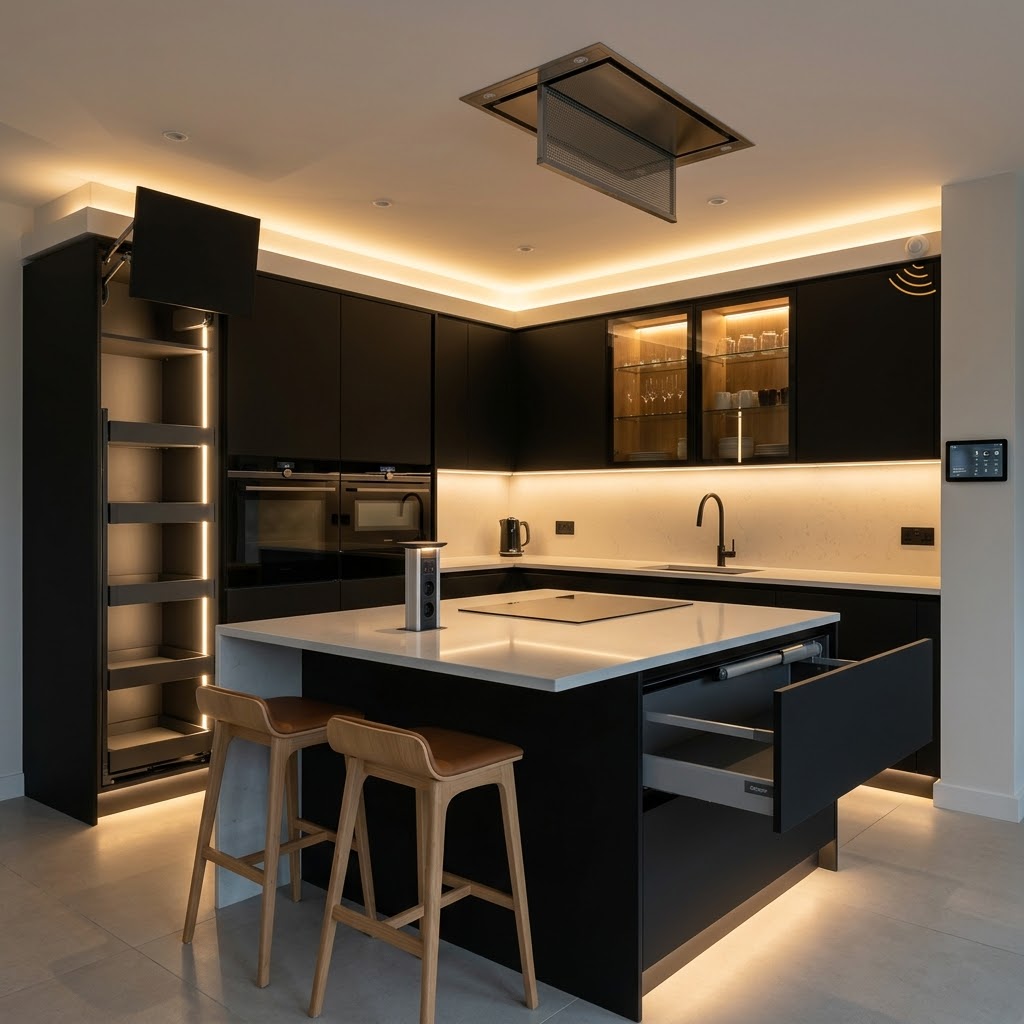 Умная кухня под умный дом: подсветка, электроприводы, сенсоры и розетки — что закладывать на этапе проекта